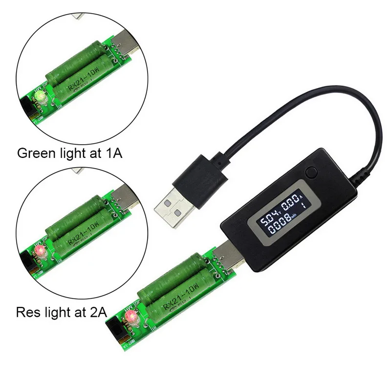 Urijk USB измеритель напряжения тока ЖК-экран мини телефон Напряжение монитор доктор портативный пластиковый мобильный мощность зарядное устройство детектор