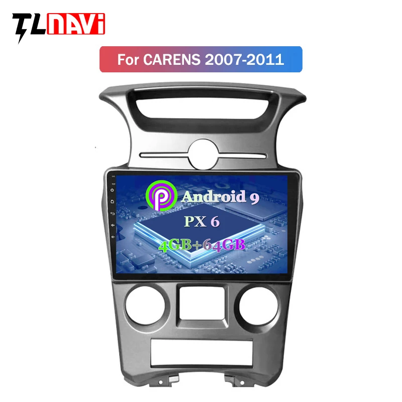 PX6 4G+ 64G 9 дюймов Android 9,0 автомобильный dvd-плеер для kia Carens 2007-2011 с аудио радио мультимедиа gps навигационная система