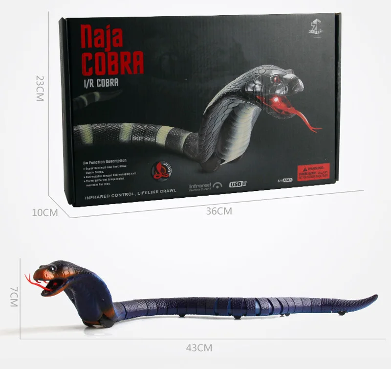 Новинка Забавный розыгрыш RC змея Naja Cobra Viper пульт дистанционного управления игрушка Инфракрасный имитация животного Newst трюк ужасающий озорство шутка