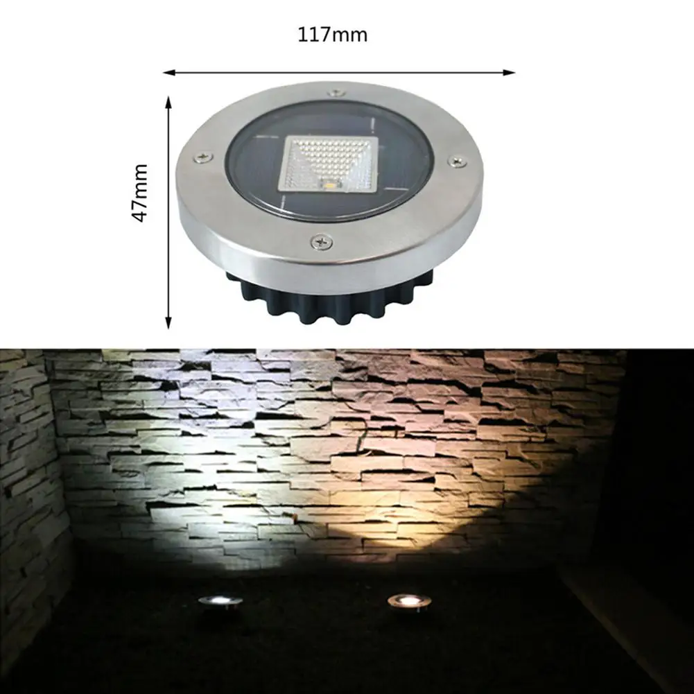 IP55 Водонепроницаемый Солнечный свет светодиодный подземный свет открытый наземный Сад Путь Водонепроницаемый напольный свет двора точечный пейзаж