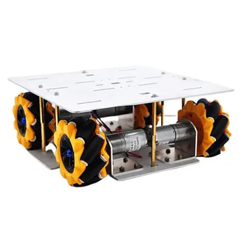 

D-30 DIY Smart 4WD Aluminous RC Robot Car Chassis Base With Omni Wheels DC 12V 1:46 Motor