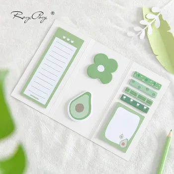 

Avocado Design Kawaii Fruit Combination Little Forest Self-Adhesive Memo Pad Sticky Notes Bookmark School Office Supply