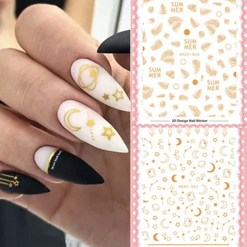 

3D Nail Sticker Flowers Leaves Patterns Transfer Decals Stickers Paper Decoration Nail Art Accessories DIY Design 1 Sheet