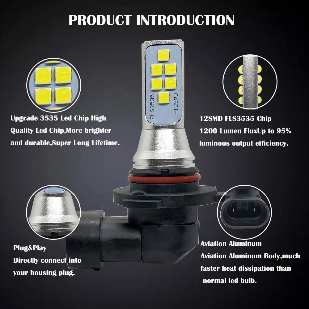 10 шт. HB3 9005 HB4 9006 Led 12 SMD 1400LM автомобильный противотуманный светильник супер яркий белый 6000K 12V DRL автомобильные лампы