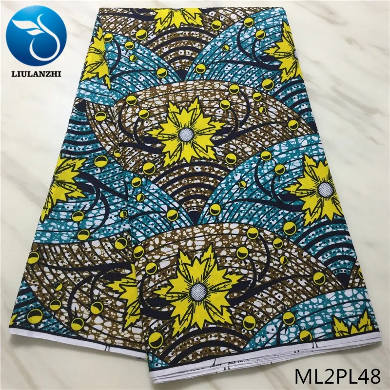 LIULANZHI африканская восковая ткань s оптом нигерийская настоящая восковая ткань для платья 6 ярдов восковая полиэфирная ткань ML2PL21-ML2PL50 - Цвет: ML2PL48