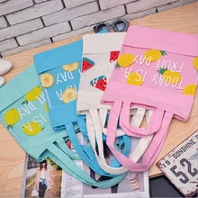 Женская сумка на плечо, прозрачная, прошитая, женская сумка с фруктовым узором, Женская Холщовая Сумка для покупок, высокое качество, Большая вместительная сумка