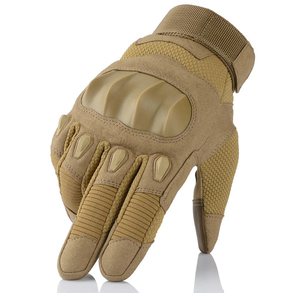 Тактические перчатки для сенсорного экрана, военные армейские страйкбольные боевые Жесткие защитные перчатки для вождения, перчатки на полный палец, противоскользящие мужские перчатки - Цвет: Brown
