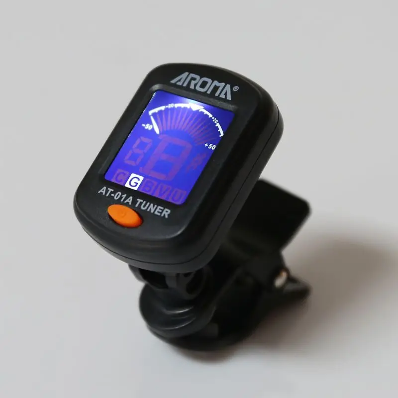 

AT-01A Guitar Tuner Rotatable Clip-on Tuner LCD Display for Chromatic Guitars Bass Ukulele suit for guitar