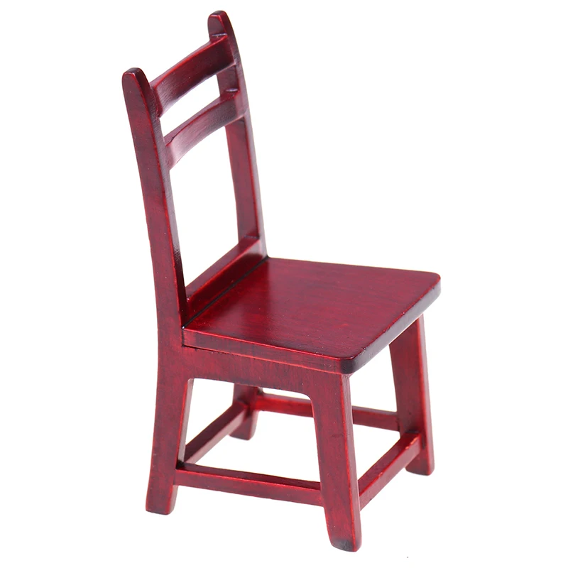 1:12 Кукольный домик миниатюрная мебель красный коричневый деревянный стул сиденье для куклы дом аксессуары Декор Игрушки