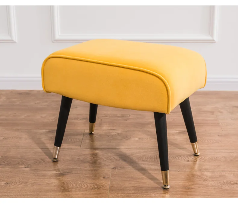 European Style Removable Flannel Footstool Adult Small Stool Coffee Table Side Bench