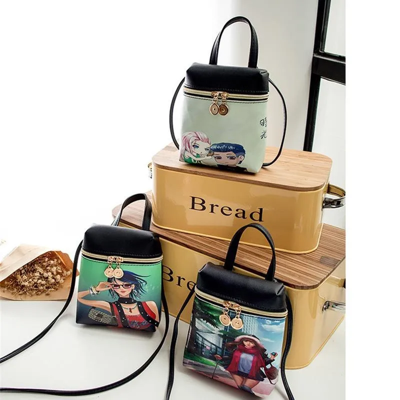 Женская сумка для мобильного телефона с мультяшным рисунком, женская сумка через плечо, сумки через плечо, маленький медведь, милые модные Сумки из искусственной кожи, сумка