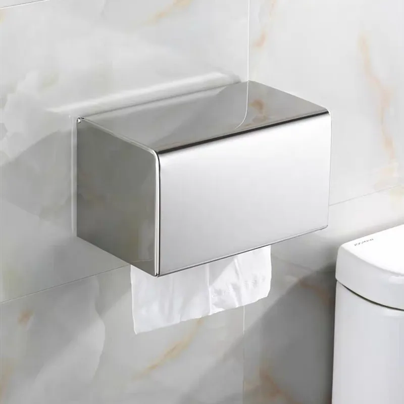 Toilet Paper Holder Gold Stainless Steel Bathroom Accessories Roll Paper Rack Waterproof Towel Holder Black Tissue Box