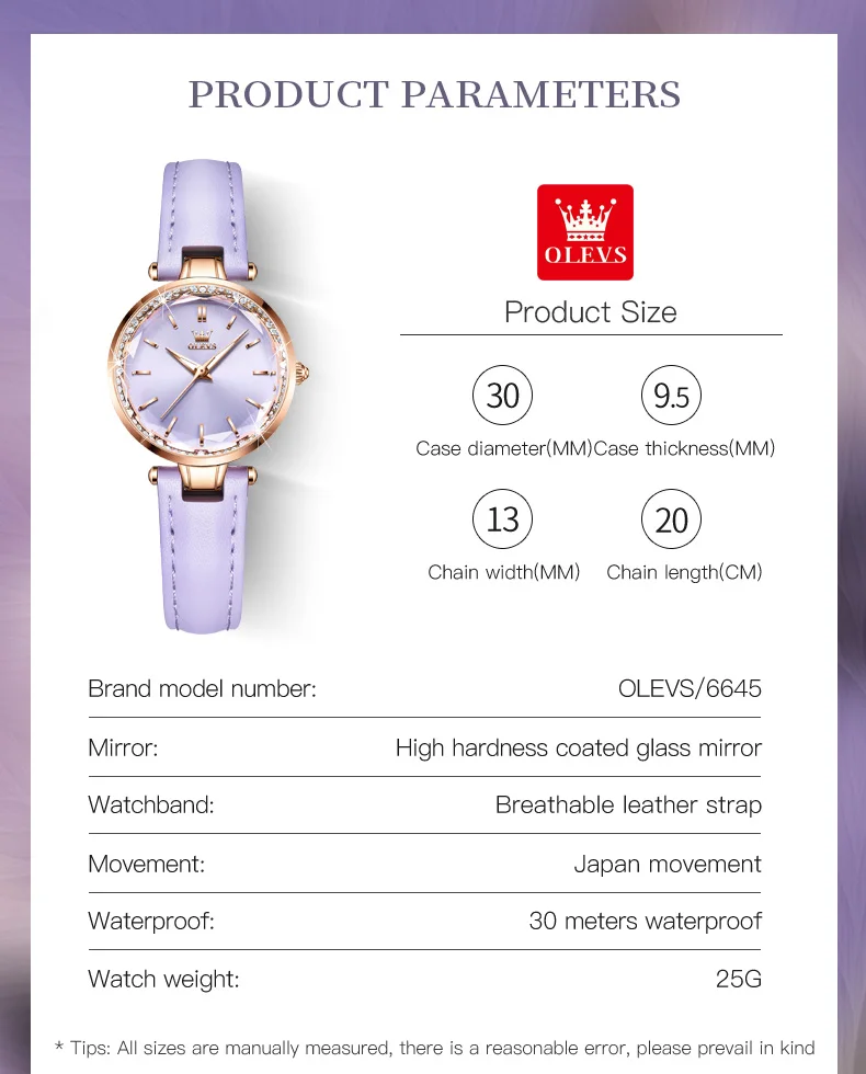 OLEVS 6645 Women Quartz Watch description image 8