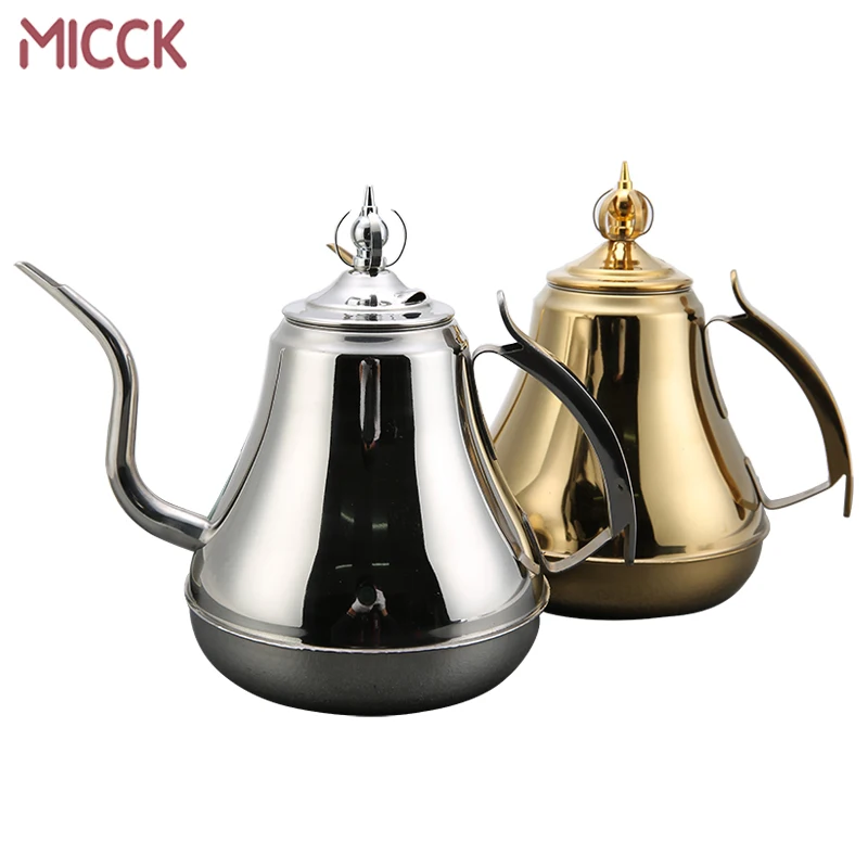 

MICCK 1.2L/1.8L Turkish Coffee Pot Magic Crown Coffee Kettle Durable Stainless Steel Moka Coffee Kettle Teapot With Strainer