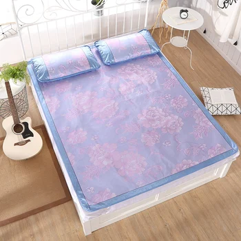 

2020 new Summer cool sheet Jacquard bed Protection mat 200*220cm Mattress Cover Rubber fitted sheet Viscose fiber mat super king