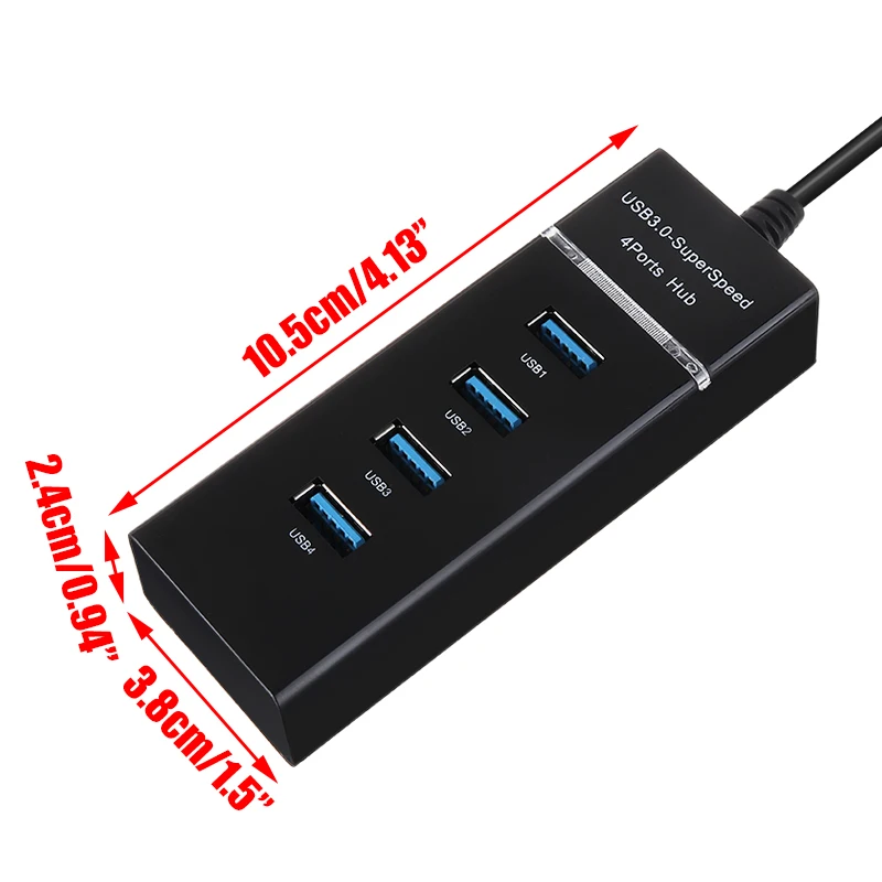 1 м 4-портовый USB 3,0 концентратор использовать несколькими устройствами с интерфейсом USB Hub мини USB разветвитель для Mac планшетный компьютер ПК