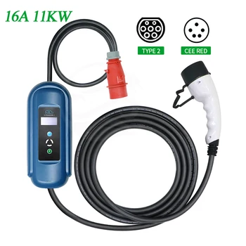 Buy EV Charger Type 2 11KW 16A Timer Function Level 2 Portable Electric Vehicle Charger With 7m Cable