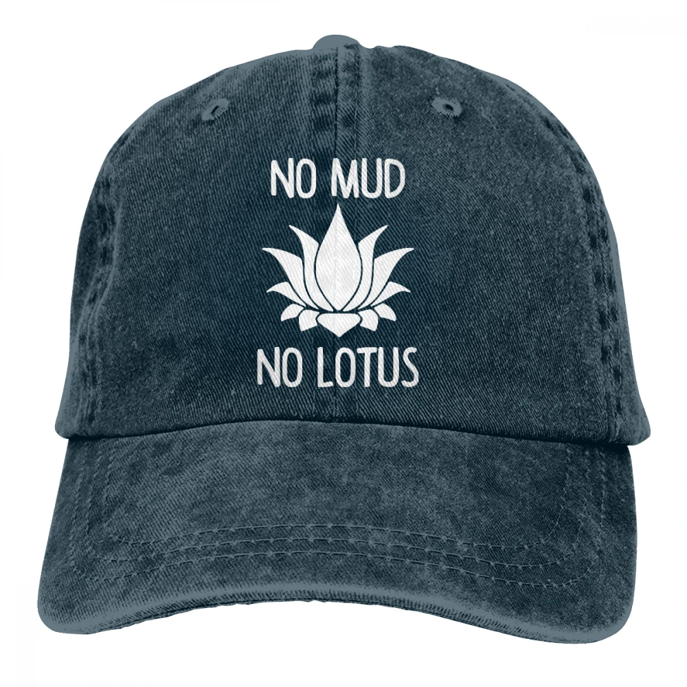 No Mud No Lotus Casquette черный унисекс Мужские Женские джинсовые бейсболка с ремешком кепки Регулируемый Гольф папа шляпа