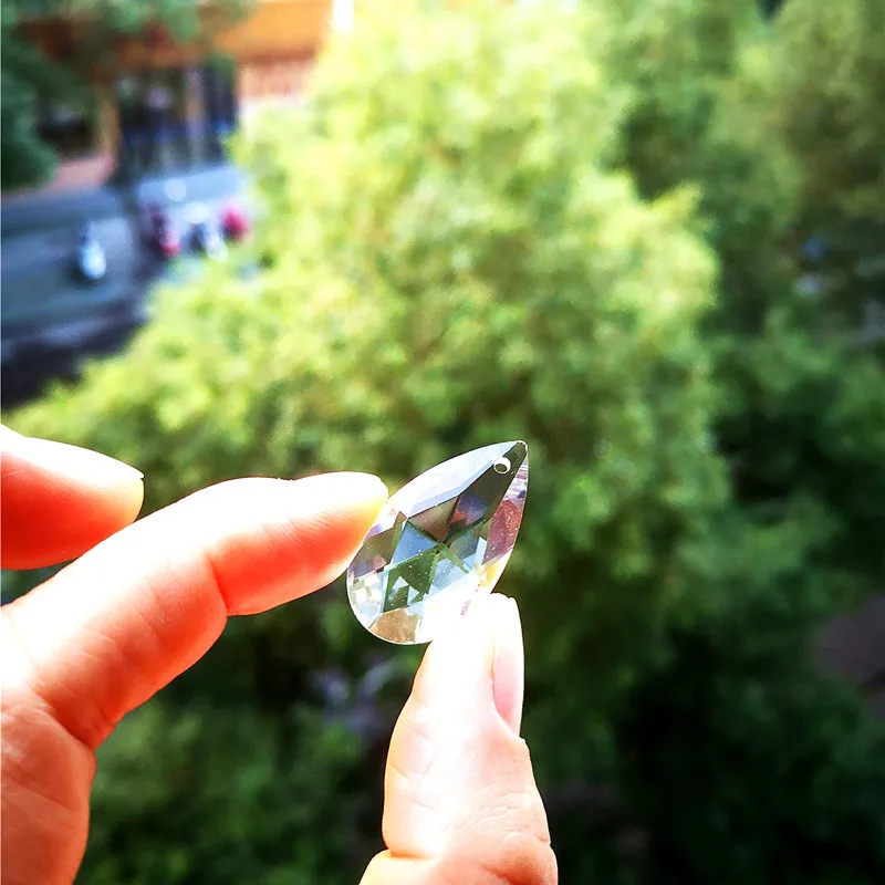 22MM Clear K9 Crystal Faceted Pear Christmas Ornaments Diy Suncatcher Pendants 12pcs/Lot