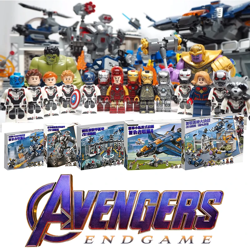 

Iron Man 07120 07122 07123 Avengers 4 Endgame Ultimate Quinjet Set Compatible 76125 76126 76131 76128 Building Blocks Brick Toy