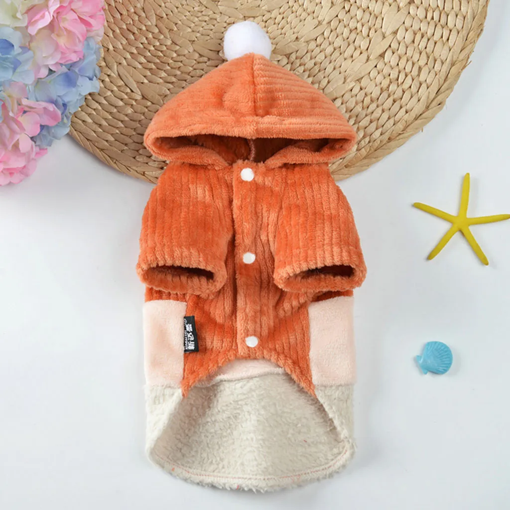 Одежда для собак плюс бархатная утолщенная теплая рубашка для питомца собаки кошки толстовка с капюшоном ветрозащитный жилет Зимняя одежда жилет куртка W1107