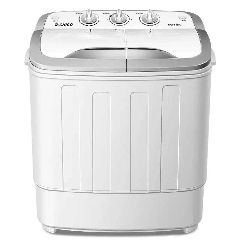 

5KG Semi-automatic Double Barrel Washing Machine Double Cylinder Double Cylinder Bar Household Wave Wheel Small Mini with Dried