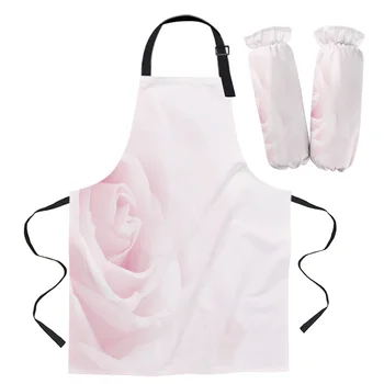 

Flowers Beautiful Dreamy Pink Charming Apron Cuff Kitchen Aprons Home Cooking Baking Waist Bib Aprons for Woman
