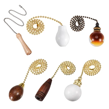 

uxcell Uxcell High Quality 2pcs Walnut/White Wooden Cone Pendant 12 inch Pull Chain for Lighting Fans for Lighting, Fans