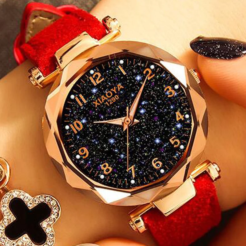 

Fashion Women Watches Star Sky Dial Clock Luxury Rose Gold Women's Bracelet Quartz Wrist Watches Reloj Mujer for Ladies Casual