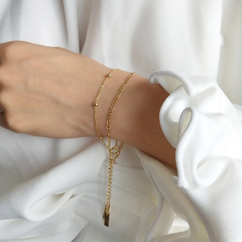 Peri'sbox, 2 вида конструкций, маленькие круглые бусины, золотые браслеты, нестандартная цепочка, геометрические браслеты для женщин, 925 пробы, серебряный браслет