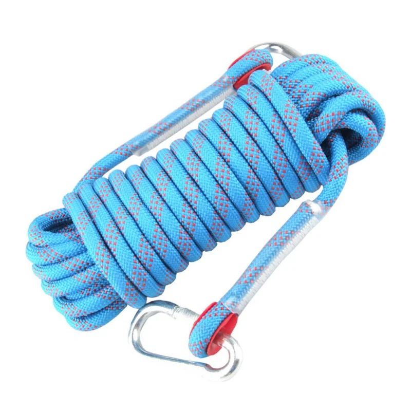 

Outdoor Rock Climbing Rope 10m Emergency Paracord Rescue Safety Ropes With Carabiner Mountaineering Hiking Accessory