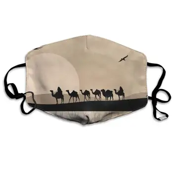 

Dustproof Washable Reusable Hand Drawn Camel Silhouette Mouth Cover Mask Respirator Germ Protective Warm Windproof Mask
