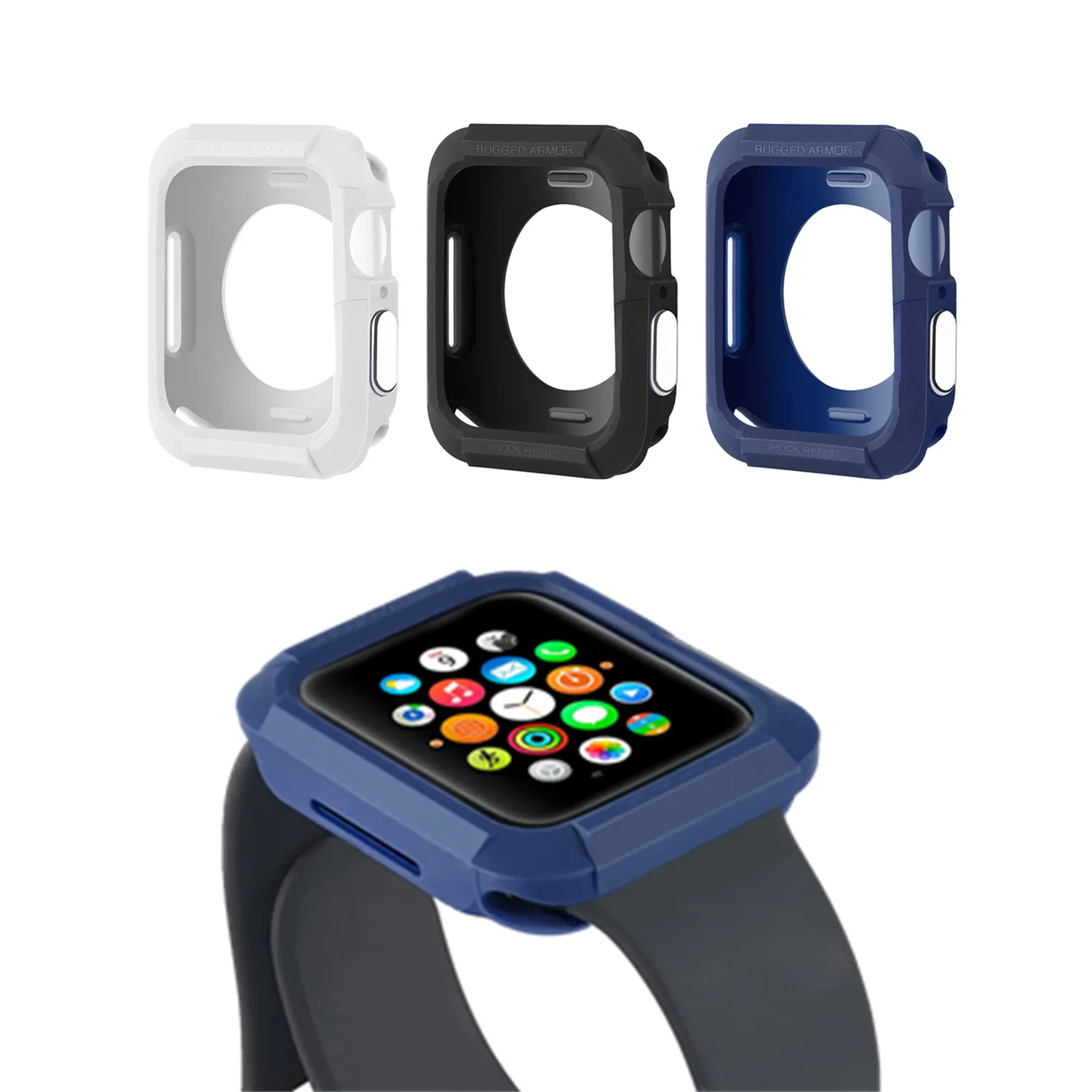 Новинка прочный защитный резиновый чехол для Apple Watch 40 мм 44 Рамка iWatch 5 4 аксессуары