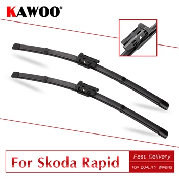 

KAWOO For Skoda Rapid 24"16" 2012 2013 2014 2015 2016 Car Natural Rubber Clean The Windshield Wipers Blades Fit Push Button Arm