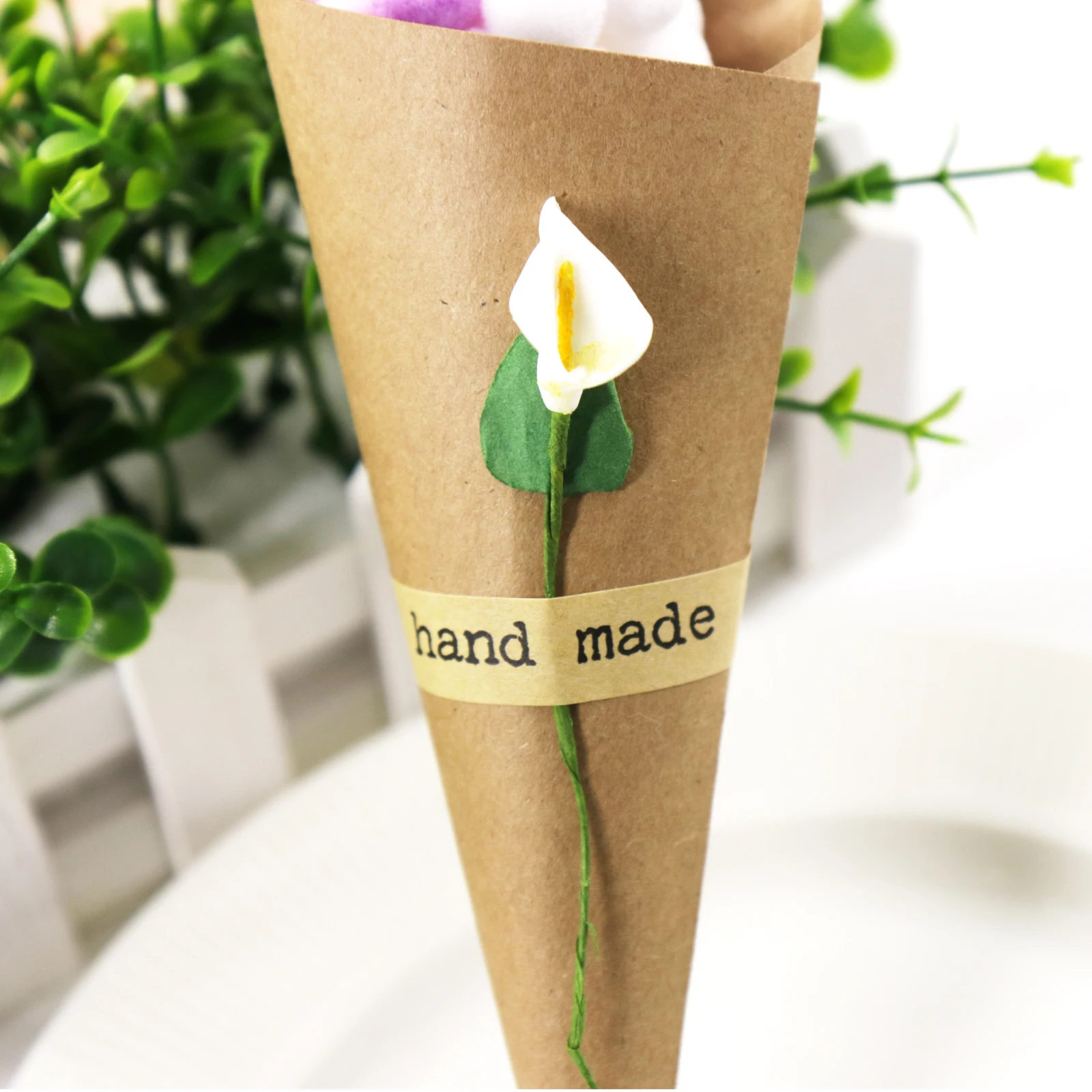 Custom Wedding Confetti Cones Retro Kraft Paper 50pcs/lot Bouquet Candy