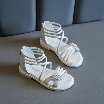

Girls Flower Beach Shoes Kid Children Girls Summer Little Girl Sandalsprincesse Leather 2020 Size 2 3 4 5 6 7 8 9 10 11 12 Year