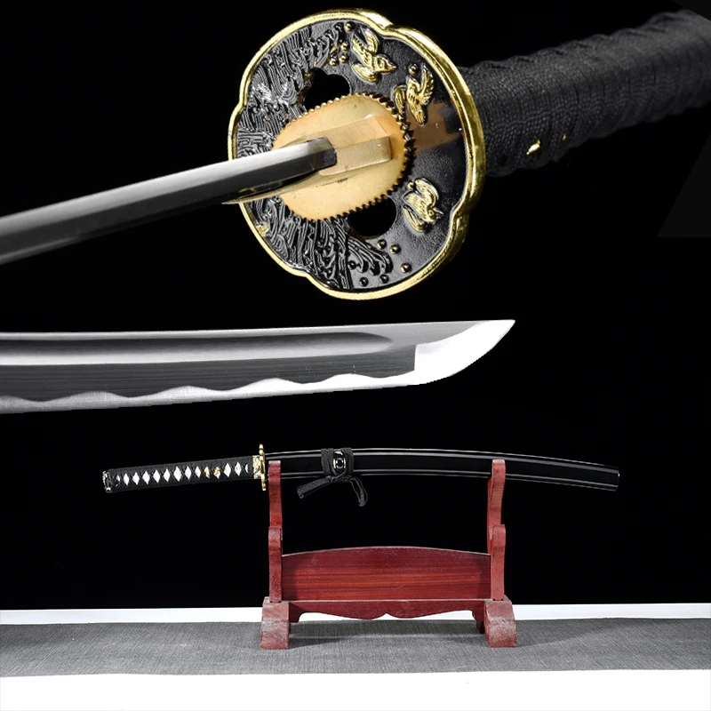 

Handmade Smaurai Swords Katana 1045 carbon steel blade with groove wakizashi sword sharp edge wooden sheath swords japanese