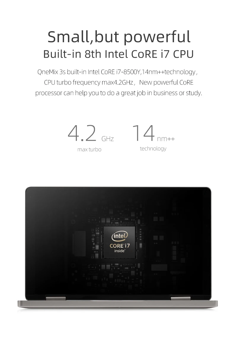 OneMix 3S Platinum 8," 2560*1600 карман ноутбук с процессором Intel Core i7 8500Y 16G 512G Клавиатура с подсветкой 2-в-1 планшетный ПК Win10, Bluetooth, выход HDMI