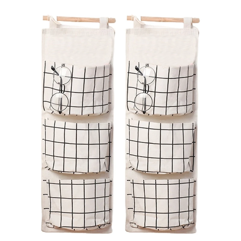

Multifunctional Non-Woven Three-Pocket Storage Handbags For Wall Door