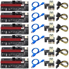Ver 009s pci-e placa de riser 1x 4x 8x 16x gpu extensor riser cartão pci-e usb 3.0 gpu adaptador com relação 6pin