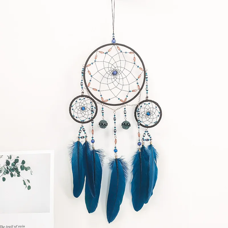 

Dreamcatcher Wind Chime Hanging Decoration Dream Chaser Hand Made Feather Dreamcatcher Pendant Hand Made Gift Students Gift XR15
