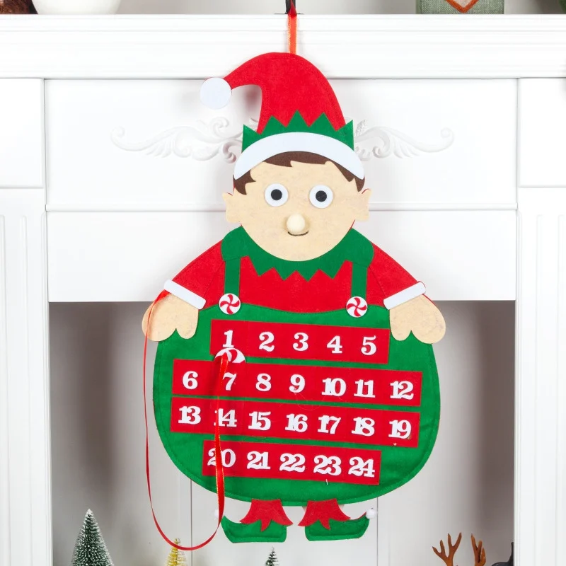 Non-woven Christmas Hanging Advent Calendars 24 Days Countdown To Xmas Gift Decorations Weihnachtskalender Kerst Kalender