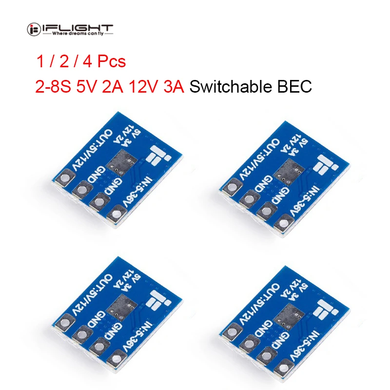 1/2/4 шт iplight 2 8S 5V 2A 12V 3A переключаемый BEC для RC FPV Racing Drone Quadcopter Запасные Части