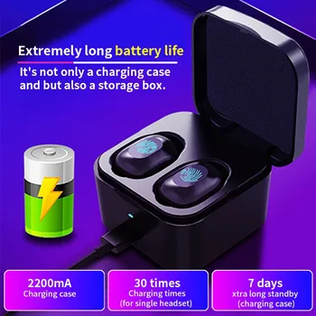 

Fingerprint Touch Control TWS Earphones Bluetooth 5.0 Noise Reduction HD Stereo Bass earphone True Wireless Headset With Mic