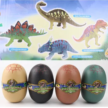 

4PCS Dinosaur egg puzzle High quality Simulation 4D Dinosaur Model Piece toy Simulation Animal DIY Educational toys Gift