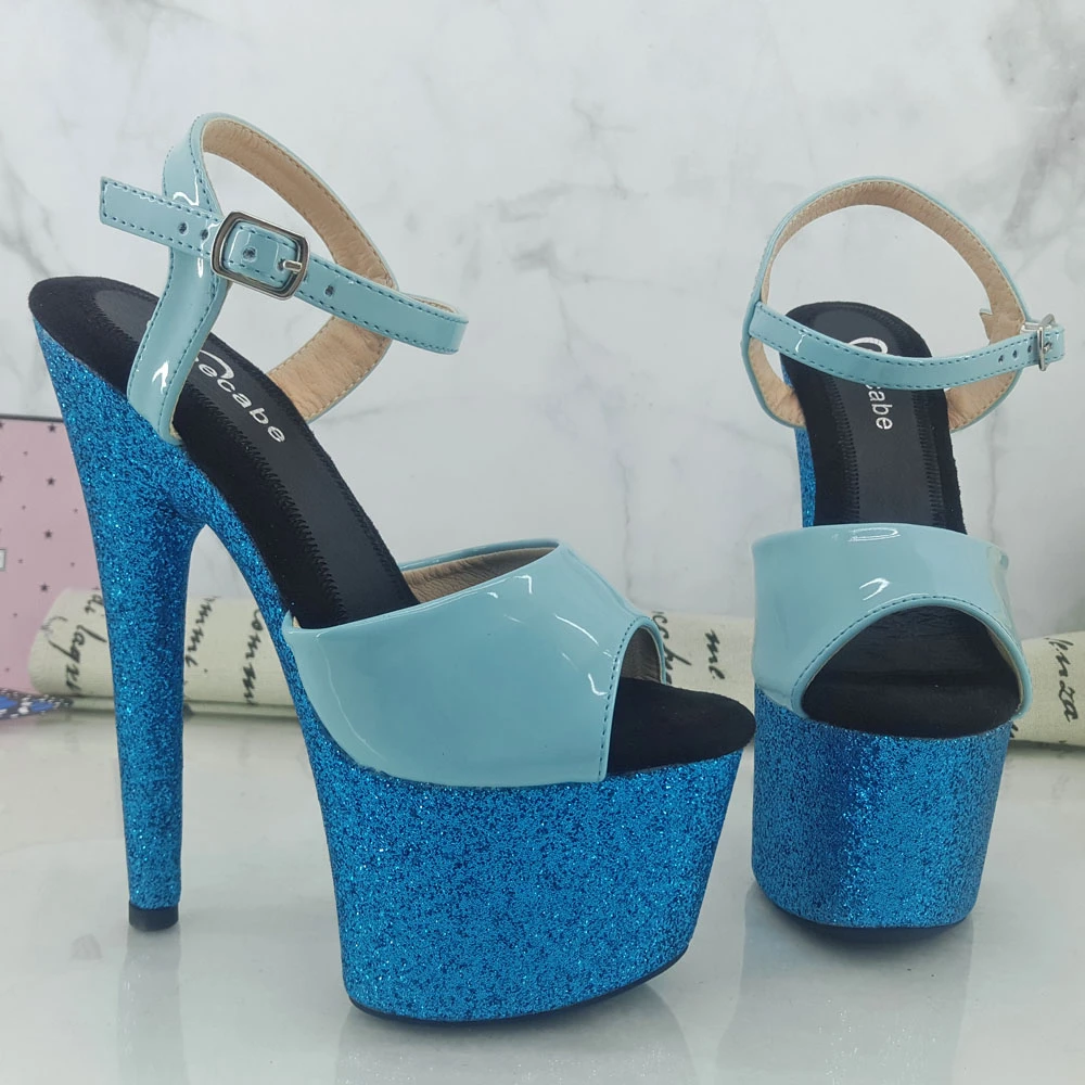 teal glitter heels