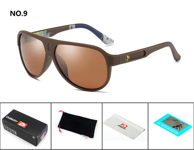 Бренд dubery, дизайнерские поляризованные солнцезащитные очки, мужские очки для вождения, мужские ретро солнцезащитные очки, летние зеркальные очки, UV400 Oculos 163 - Цвет линз: 9