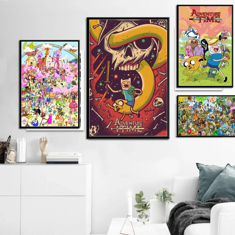 Nordic Cartoon Fantasy Anime Adventure Time Hot Posters Print Living Kids Room Decoration Canvas Painting Wall Art Home Decor | Дом и сад