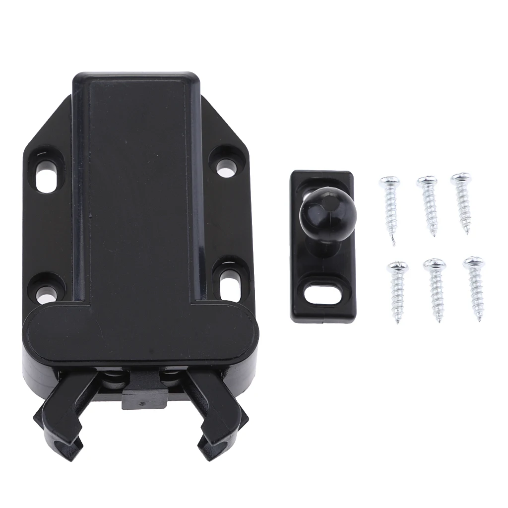 1 Set Touch Latch Push To Open Door Latch Non-Magnetic Safe Push Latch Black