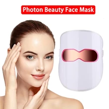 Светодиодный фотонный светильник для лица, косметическая маска для омоложения кожи, 3 цвета, светодиодный маска для удаления морщин, антивозрастная терапия, инструмент для подтягивания кожи